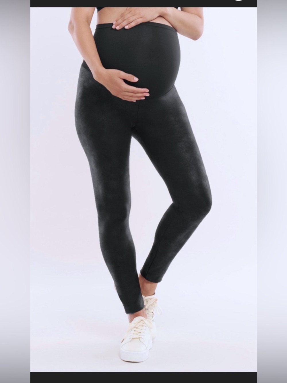 Motherhood Black Maternity Over-Belly Leggings